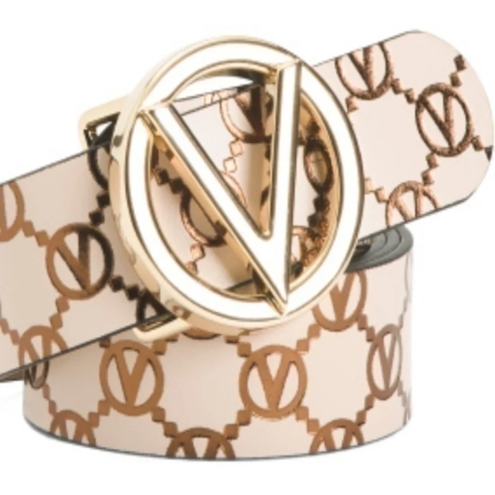 SOLD VALENTINO AUTHENTIC NEW WTAG MARIO VALENTINO GIUSY MONOGRAM LEATHER NUDE - Picture 2 of 10